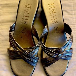 2 pairs of gold gone sandals